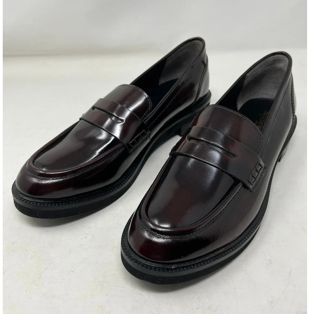 Seychelles Womens 10 Dover Penny Loafer Leather Burgundy Oxblood Leather Shoes